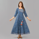 Ethnic Motifs Printed Cotton Maxi Dress